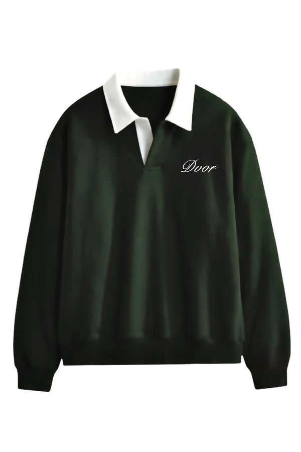 DVOR CLASSIC ELITE POLO SWEATSHIRT - BOTTLE GREEN
